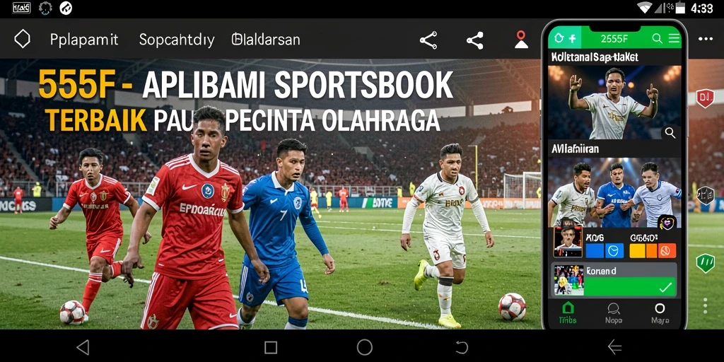 Tampilan aplikasi 555F yang menarik dengan taruhan olahraga langsung.