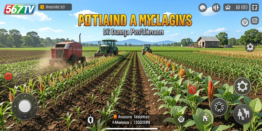 Screenshot gameplay 567TV menampilkan ladang yang indah dan subur.