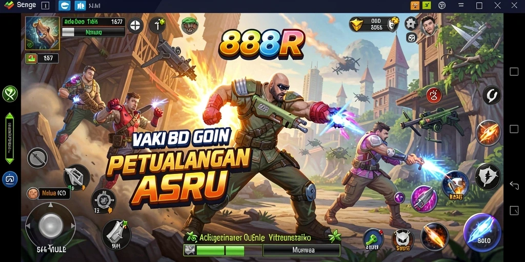 Screenshot gameplay aksi dari 888R yang menegangkan.