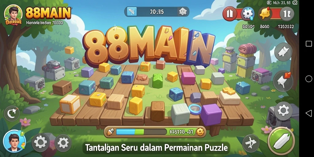 Tampilan gameplay 88MAIN yang seru dan menantang dalam Puzzle.
