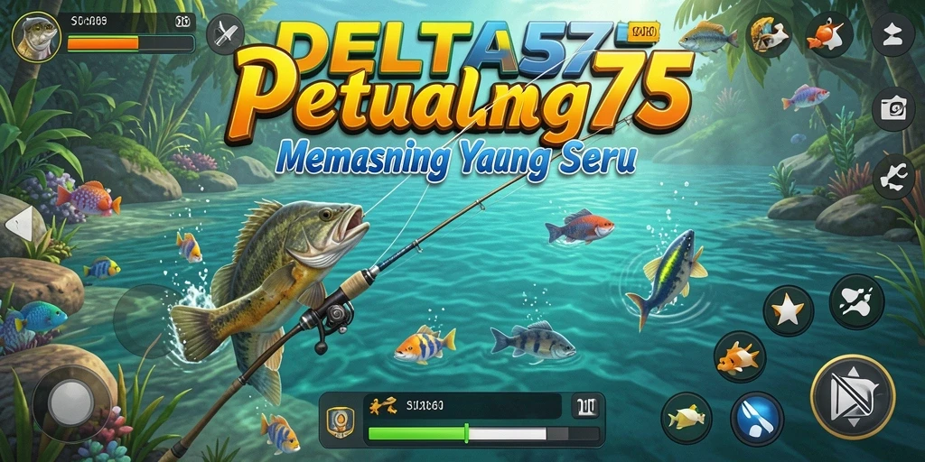 Gameplay seru memancing di DELTA575 dengan berbagai ikan.