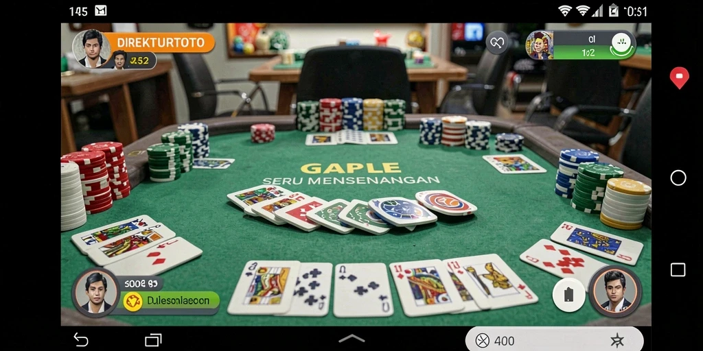 Tampilan gameplay <strong>DIREKTURTOTO</strong> yang menarik dan interaktif saat bermain Gaple.