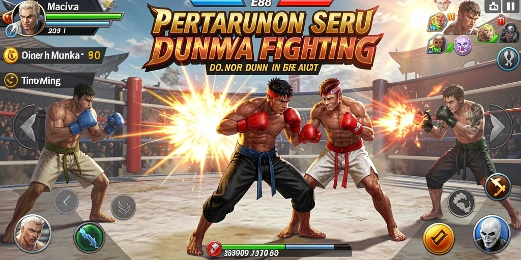 Tampilan screenshot E88 menampilkan aksi pertarungan yang mendebarkan.