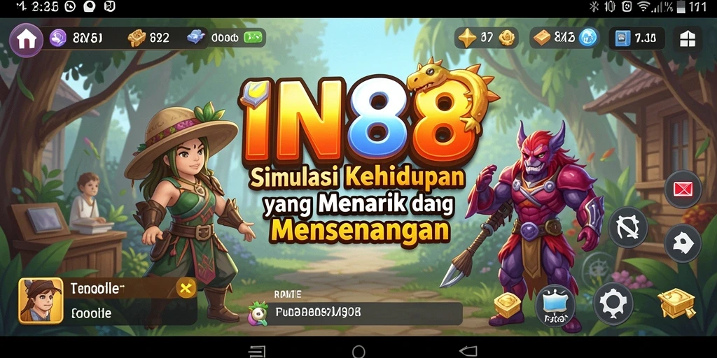 Tampilan gameplay IN88 yang menarik dan penuh warna dalam simulasi kehidupan.