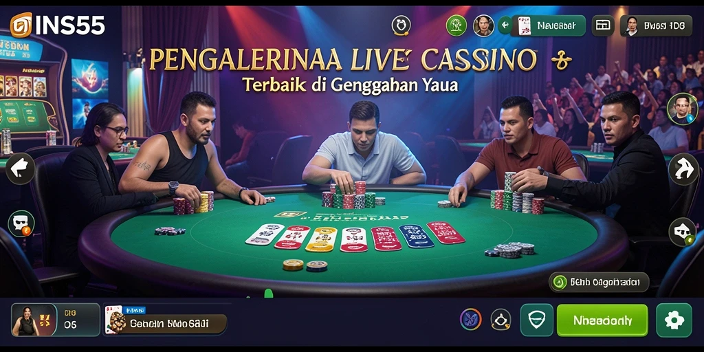 Tampilan gameplay Live Casino yang mendebarkan di INS55 dengan dealer langsung.