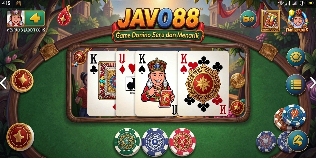 Tampilan gameplay seru dari permainan Domino di JAVO88.
