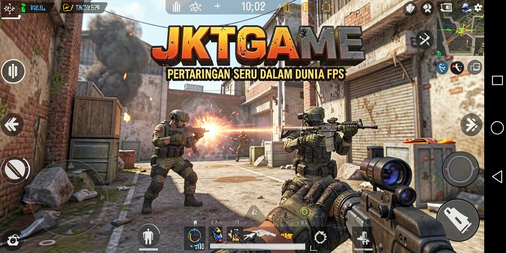 Tangkapan layar menampilkan aksi tembak-menembak yang mendebarkan dalam <strong>JKTGAME</strong>.