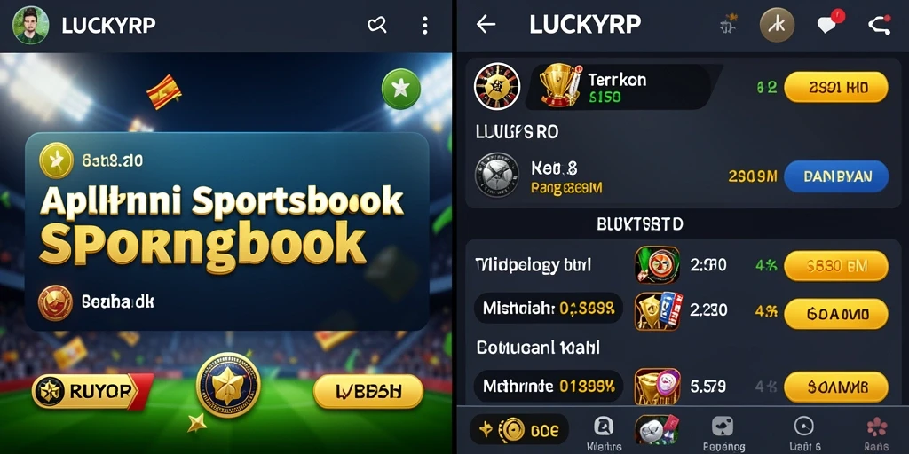 Tampilan antarmuka utama aplikasi LUCKYRP dengan berbagai pilihan taruhan.