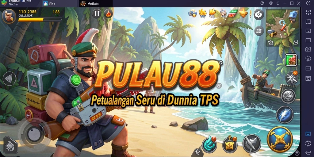 Screenshot menampilkan aksi seru dalam gameplay TPS PULAU88.