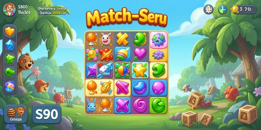 Tampilan gameplay seru dalam permainan Match-3 S80.