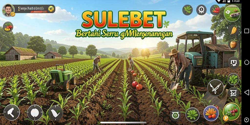 Tangkapan layar <strong>SULEBET</strong> menampilkan aktivitas bertani yang mengasyikkan dan interaktif.