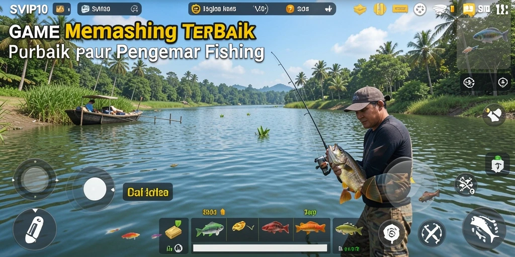 Gameplay menarik berupa memancing di berbagai lokasi menakjubkan.
