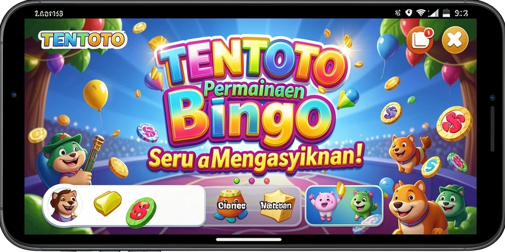 Tampilan gameplay TENTOTO dengan suasana Bingo yang seru.