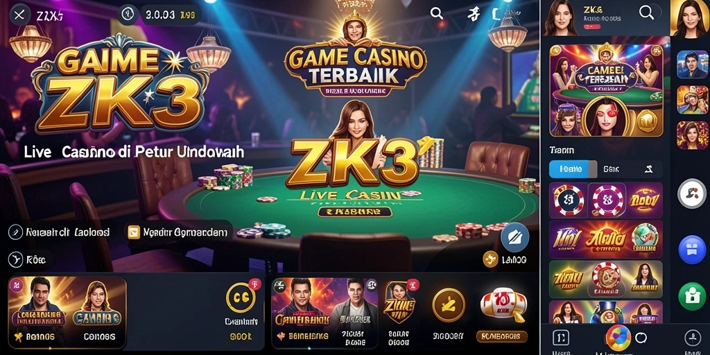 Tampilan menarik dari permainan Live Casino di ZK3.