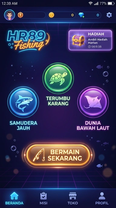 Tampilan antarmuka hr89 yang bersih dan sederhana.